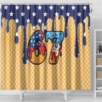 American Flag Ice Cream Drip Shower Curtain 67 Meme Gen Alpha Slang Tee - Wonder Print Shop
