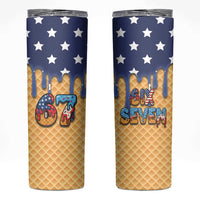 American Flag Ice Cream Drip Skinny Tumbler 67 Meme Gen Alpha Slang Tee - Wonder Print Shop