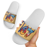 American Flag Ice Cream Drip Slide Sandals 67 Meme Gen Alpha Slang Tee - Wonder Print Shop