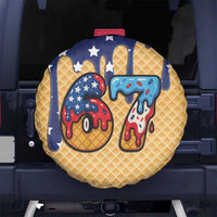 American Flag Ice Cream Drip Spare Tire Cover 67 Meme Gen Alpha Slang Tee - Wonder Print Shop