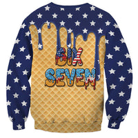 American Flag Ice Cream Drip Sweatshirt 67 Meme Gen Alpha Slang Tee - Wonder Print Shop