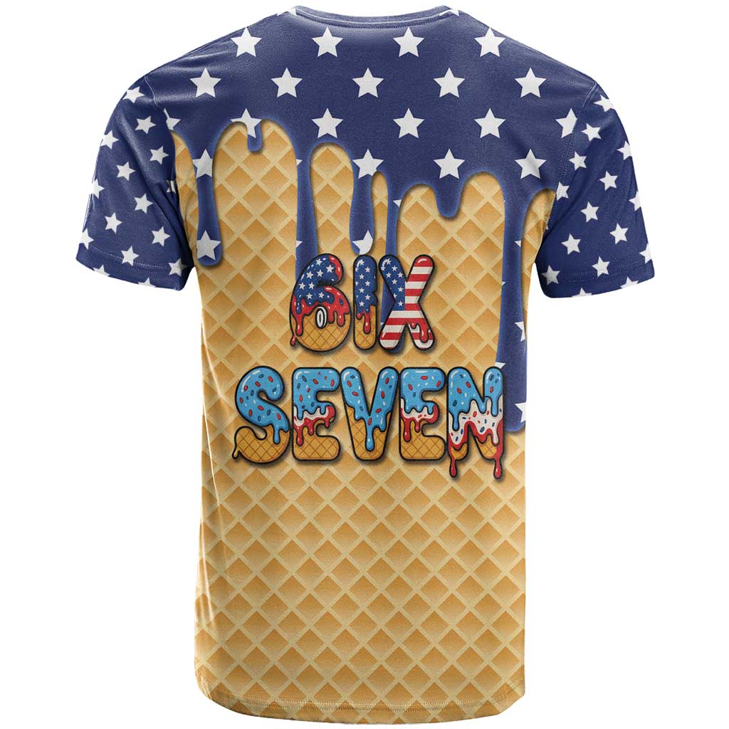 American Flag Ice Cream Drip T Shirt 67 Meme Gen Alpha Slang Tee - Wonder Print Shop