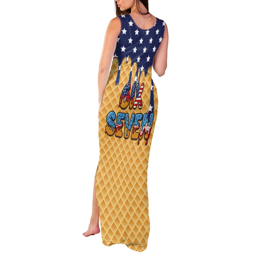 American Flag Ice Cream Drip Tank Maxi Dress 67 Meme Gen Alpha Slang Tee - Wonder Print Shop