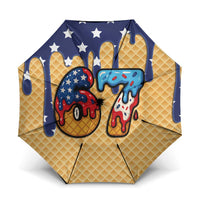 American Flag Ice Cream Drip Umbrella 67 Meme Gen Alpha Slang Tee - Wonder Print Shop