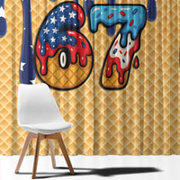 American Flag Ice Cream Drip Window Curtain 67 Meme Gen Alpha Slang Tee - Wonder Print Shop