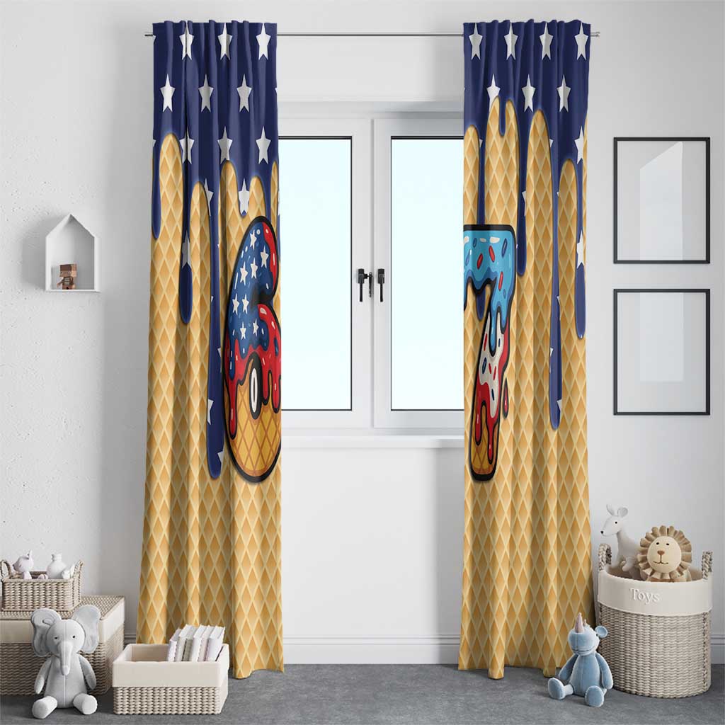 American Flag Ice Cream Drip Window Curtain 67 Meme Gen Alpha Slang Tee - Wonder Print Shop