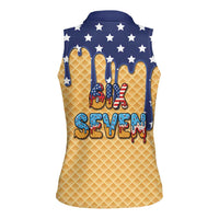 American Flag Ice Cream Drip Women Sleeveless Polo Shirt 67 Meme Gen Alpha Slang Tee - Wonder Print Shop