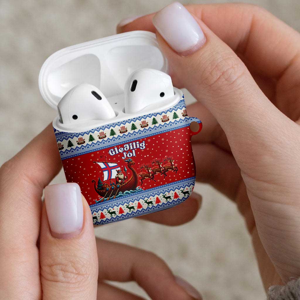 Faroe Islands Viking Santa Christmas AirPods Case Funny Reindeer Norse Xmas - Wonder Print Shop
