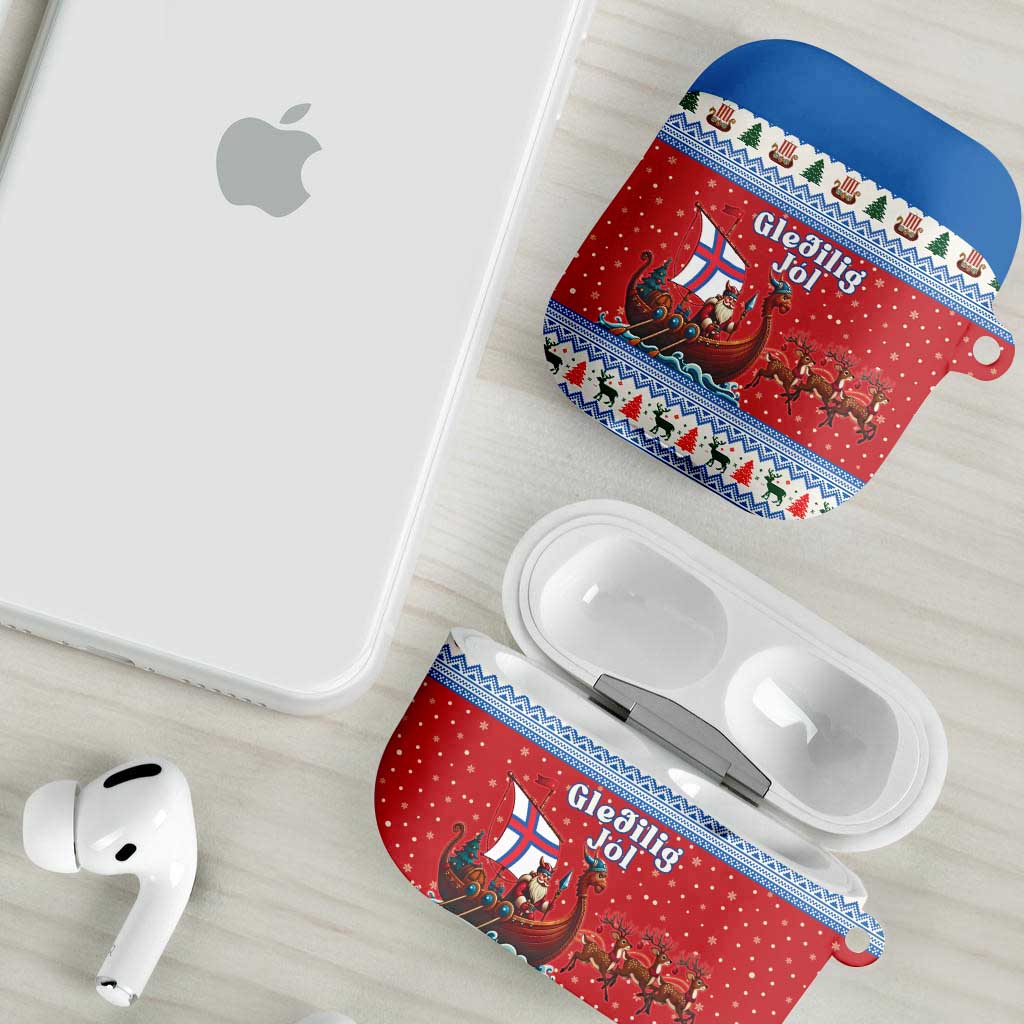Faroe Islands Viking Santa Christmas AirPods Case Funny Reindeer Norse Xmas - Wonder Print Shop