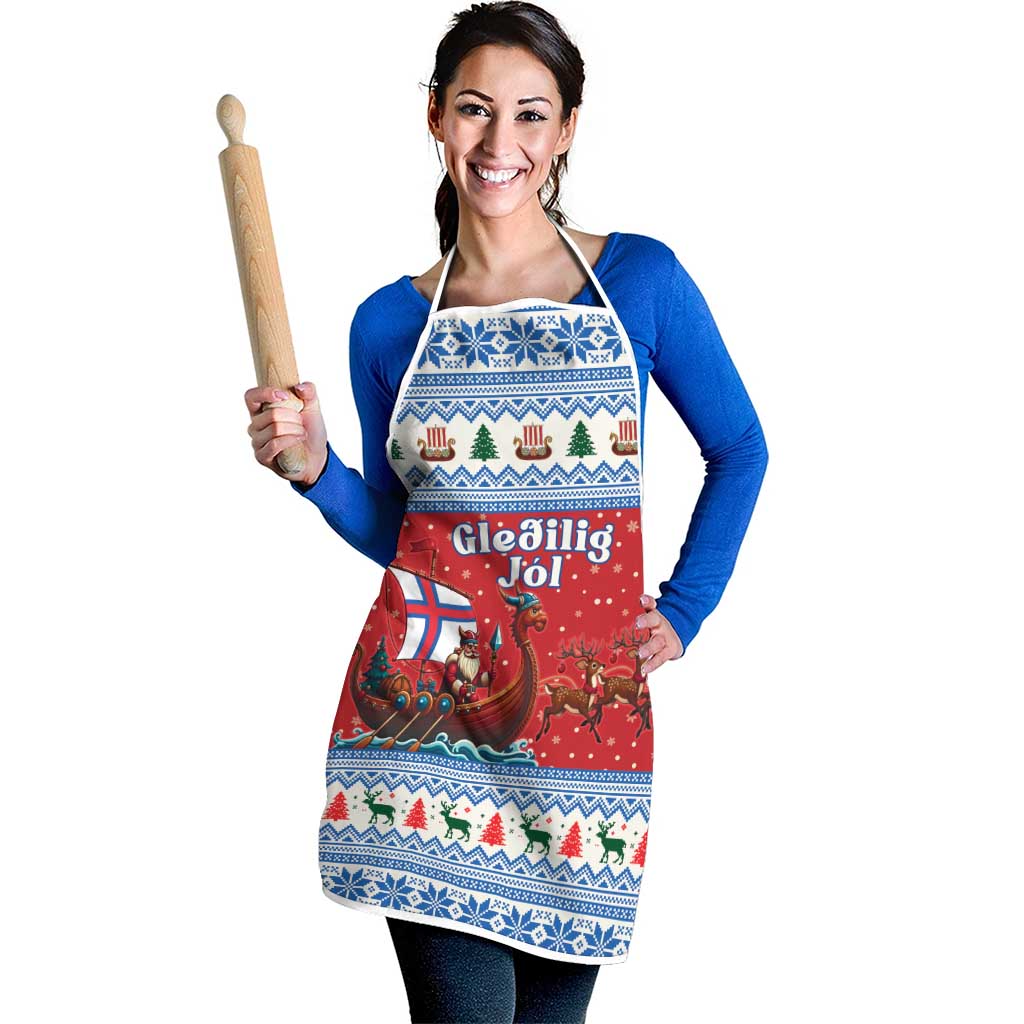 Faroe Islands Viking Santa Christmas Apron Funny Reindeer Norse Xmas - Wonder Print Shop