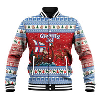 Faroe Islands Viking Santa Christmas Baseball Jacket Funny Reindeer Norse Xmas - Wonder Print Shop