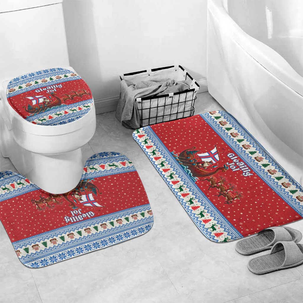 Faroe Islands Viking Santa Christmas Bathroom Set Funny Reindeer Norse Xmas - Wonder Print Shop