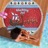 Faroe Islands Viking Santa Christmas Beach Blanket Funny Reindeer Norse Xmas - Wonder Print Shop