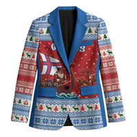 Faroe Islands Viking Santa Christmas Blazer Funny Reindeer Norse Xmas - Wonder Print Shop