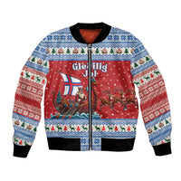 Faroe Islands Viking Santa Christmas Bomber Jacket Funny Reindeer Norse Xmas - Wonder Print Shop