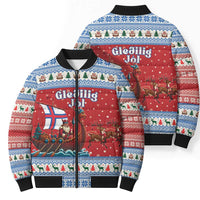 Faroe Islands Viking Santa Christmas Bomber Puffer Jacket Funny Reindeer Norse Xmas - Wonder Print Shop