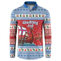 Faroe Islands Viking Santa Christmas Button Sweatshirt Funny Reindeer Norse Xmas - Wonder Print Shop