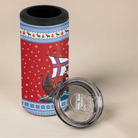 Faroe Islands Viking Santa Christmas 4 in 1 Can Cooler Tumbler Funny Reindeer Norse Xmas - Wonder Print Shop