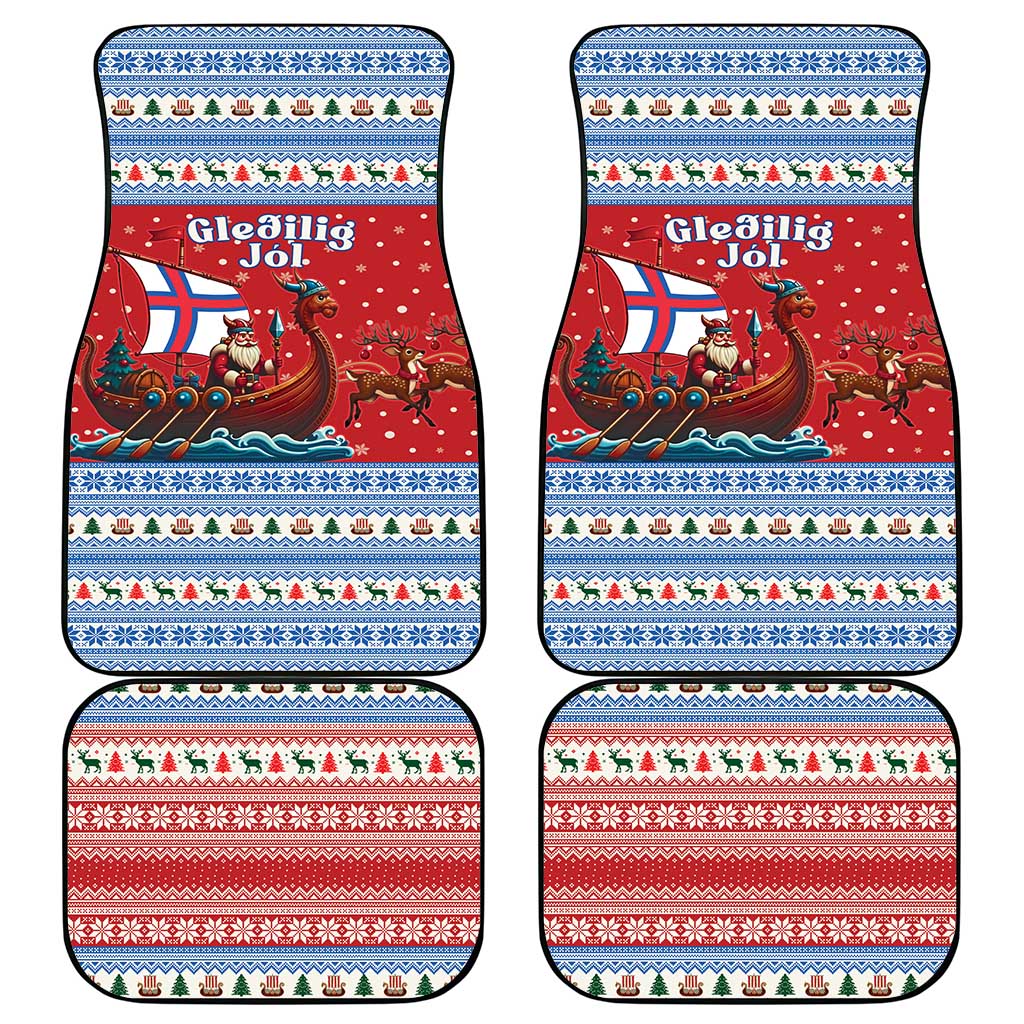 Faroe Islands Viking Santa Christmas Car Mats Funny Reindeer Norse Xmas - Wonder Print Shop