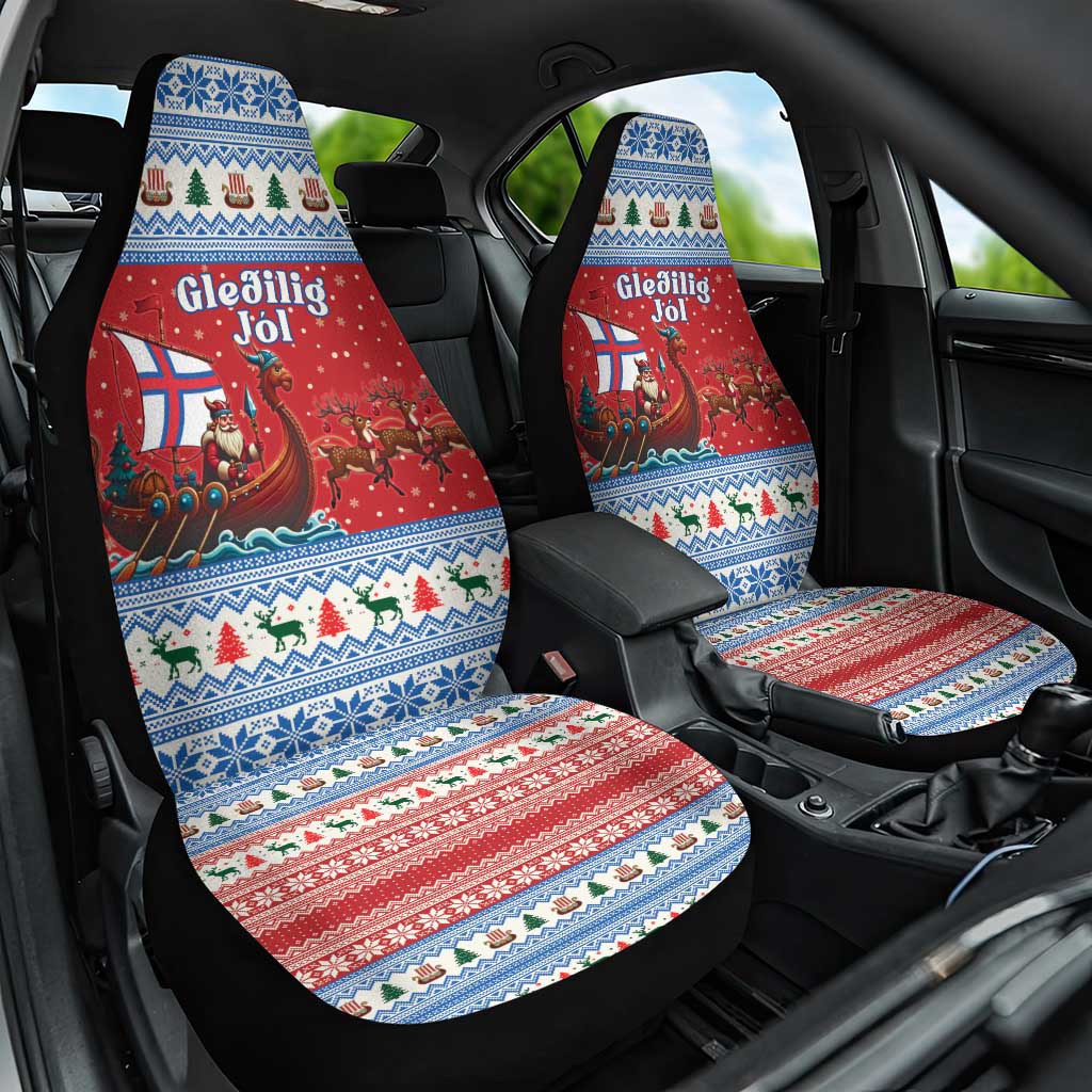 Faroe Islands Viking Santa Christmas Car Seat Cover Funny Reindeer Norse Xmas - Wonder Print Shop