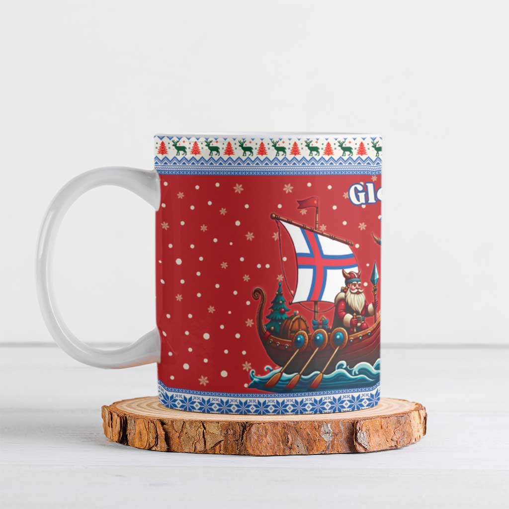Faroe Islands Viking Santa Christmas Ceramic Mug Funny Reindeer Norse Xmas - Wonder Print Shop