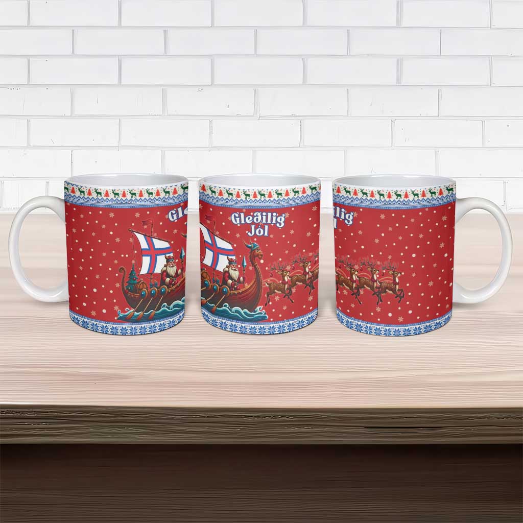 Faroe Islands Viking Santa Christmas Ceramic Mug Funny Reindeer Norse Xmas - Wonder Print Shop