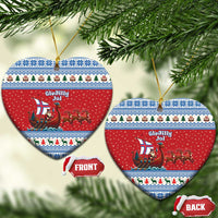 Faroe Islands Viking Santa Christmas Ceramic Ornament Funny Reindeer Norse Xmas - Wonder Print Shop