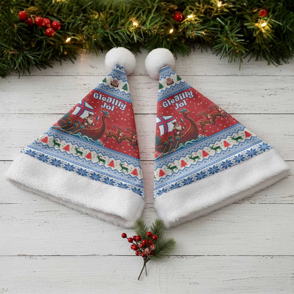 Faroe Islands Viking Santa Christmas Santa Hat Funny Reindeer Norse Xmas - Wonder Print Shop