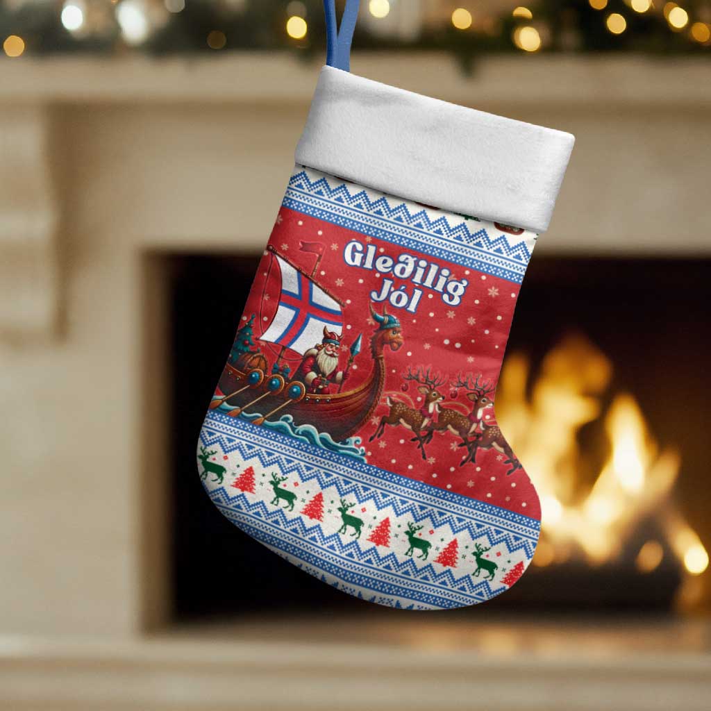 Faroe Islands Viking Santa Christmas Stocking Funny Reindeer Norse Xmas - Wonder Print Shop