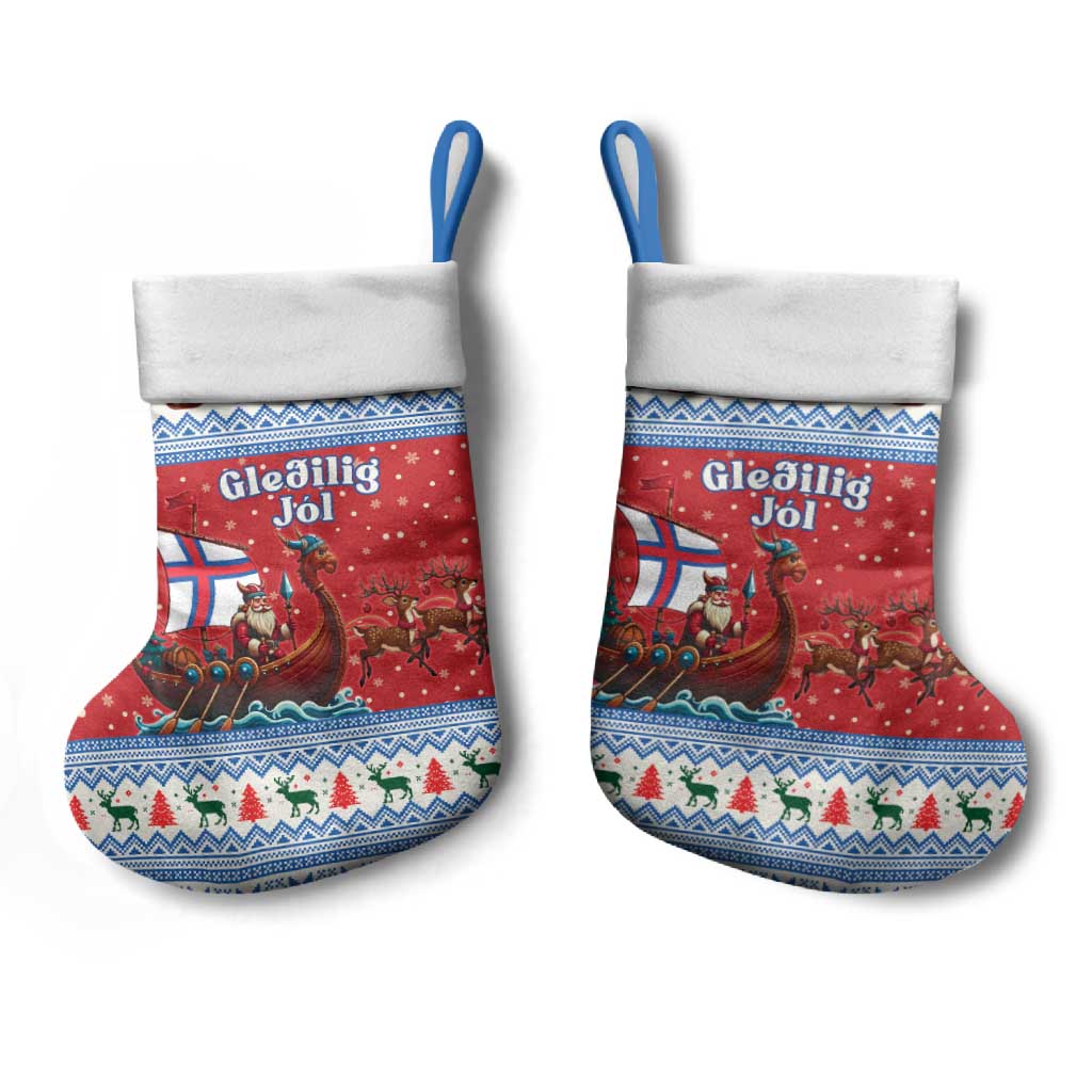 Faroe Islands Viking Santa Christmas Stocking Funny Reindeer Norse Xmas - Wonder Print Shop
