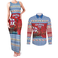 Faroe Islands Viking Santa Christmas Couples Matching Tank Maxi Dress and Long Sleeve Button Shirt Funny Reindeer Norse Xmas - Wonder Print Shop