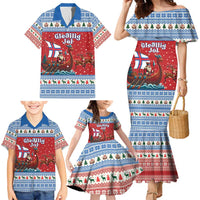 Faroe Islands Viking Santa Christmas Family Matching Mermaid Dress and Hawaiian Shirt Funny Reindeer Norse Xmas - Wonder Print Shop