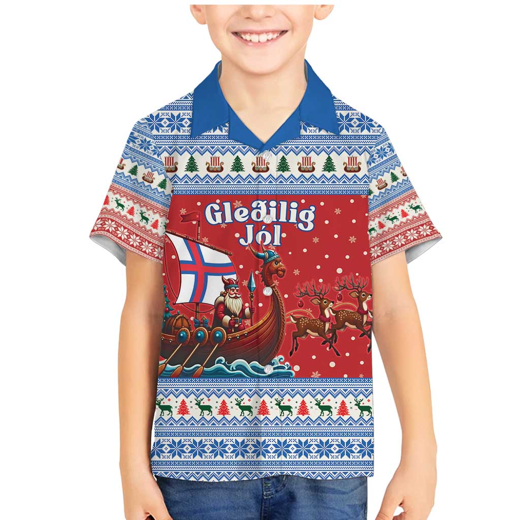 Faroe Islands Viking Santa Christmas Family Matching Mermaid Dress and Hawaiian Shirt Funny Reindeer Norse Xmas - Wonder Print Shop