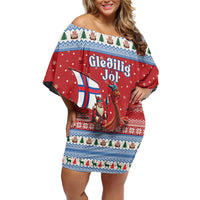 Faroe Islands Viking Santa Christmas Family Matching Off Shoulder Short Dress and Hawaiian Shirt Funny Reindeer Norse Xmas - Wonder Print Shop