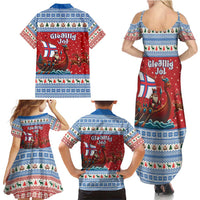 Faroe Islands Viking Santa Christmas Family Matching Summer Maxi Dress and Hawaiian Shirt Funny Reindeer Norse Xmas - Wonder Print Shop