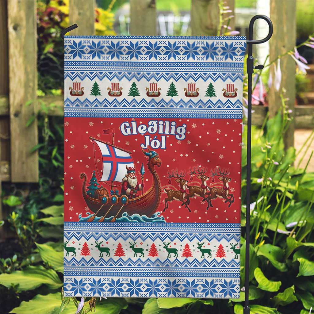Faroe Islands Viking Santa Christmas Garden Flag Funny Reindeer Norse Xmas - Wonder Print Shop