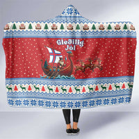 Faroe Islands Viking Santa Christmas Hooded Blanket Funny Reindeer Norse Xmas - Wonder Print Shop