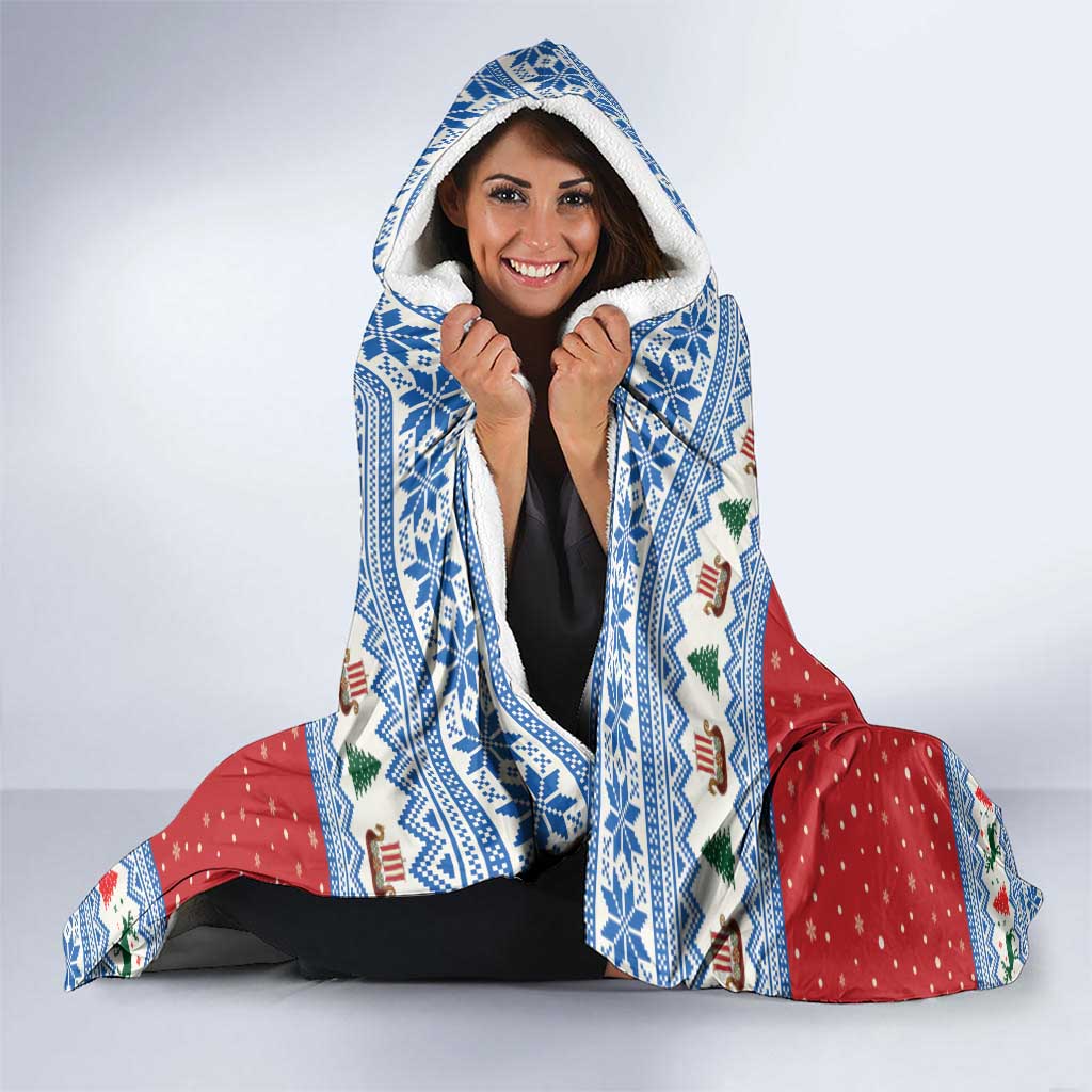 Faroe Islands Viking Santa Christmas Hooded Blanket Funny Reindeer Norse Xmas - Wonder Print Shop