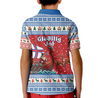 Faroe Islands Viking Santa Christmas Kid Polo Shirt Funny Reindeer Norse Xmas - Wonder Print Shop