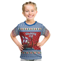 Faroe Islands Viking Santa Christmas Kid T Shirt Funny Reindeer Norse Xmas - Wonder Print Shop