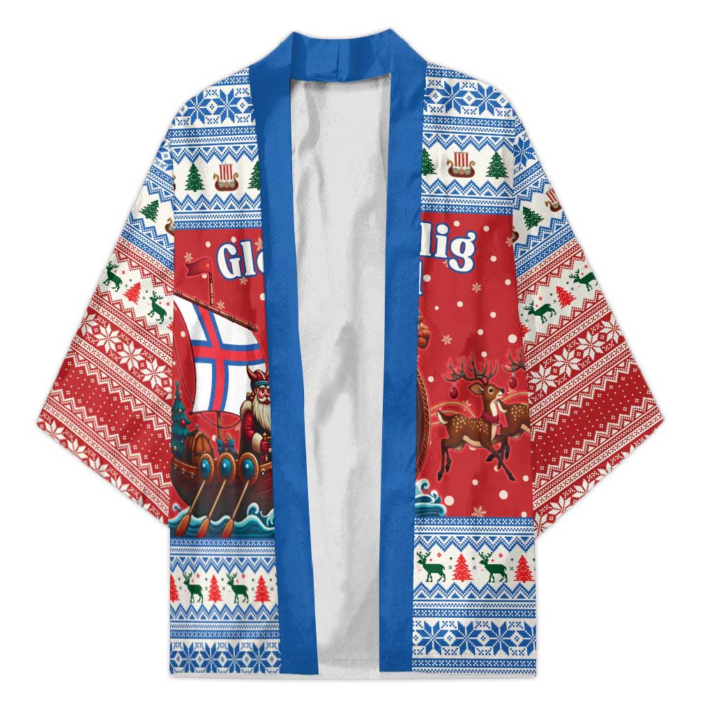 Faroe Islands Viking Santa Christmas Kimono Funny Reindeer Norse Xmas - Wonder Print Shop