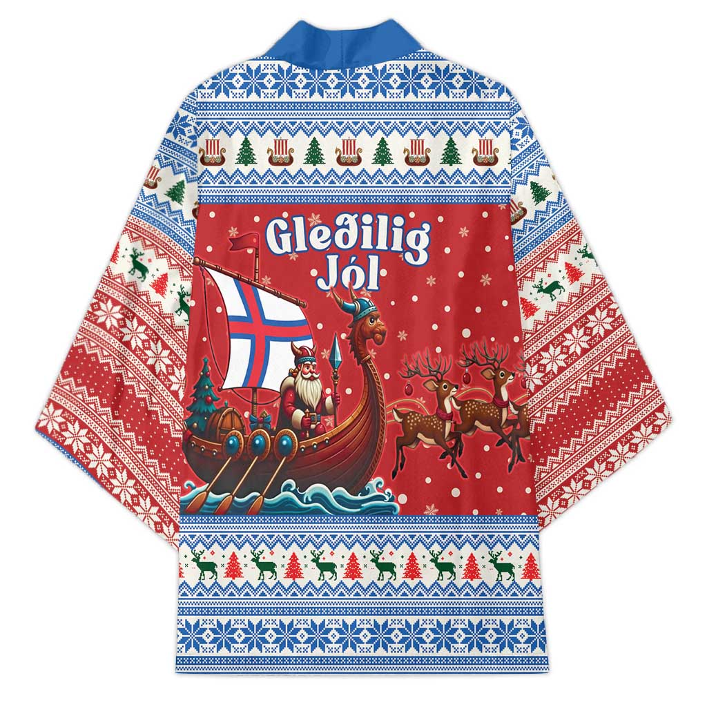 Faroe Islands Viking Santa Christmas Kimono Funny Reindeer Norse Xmas - Wonder Print Shop