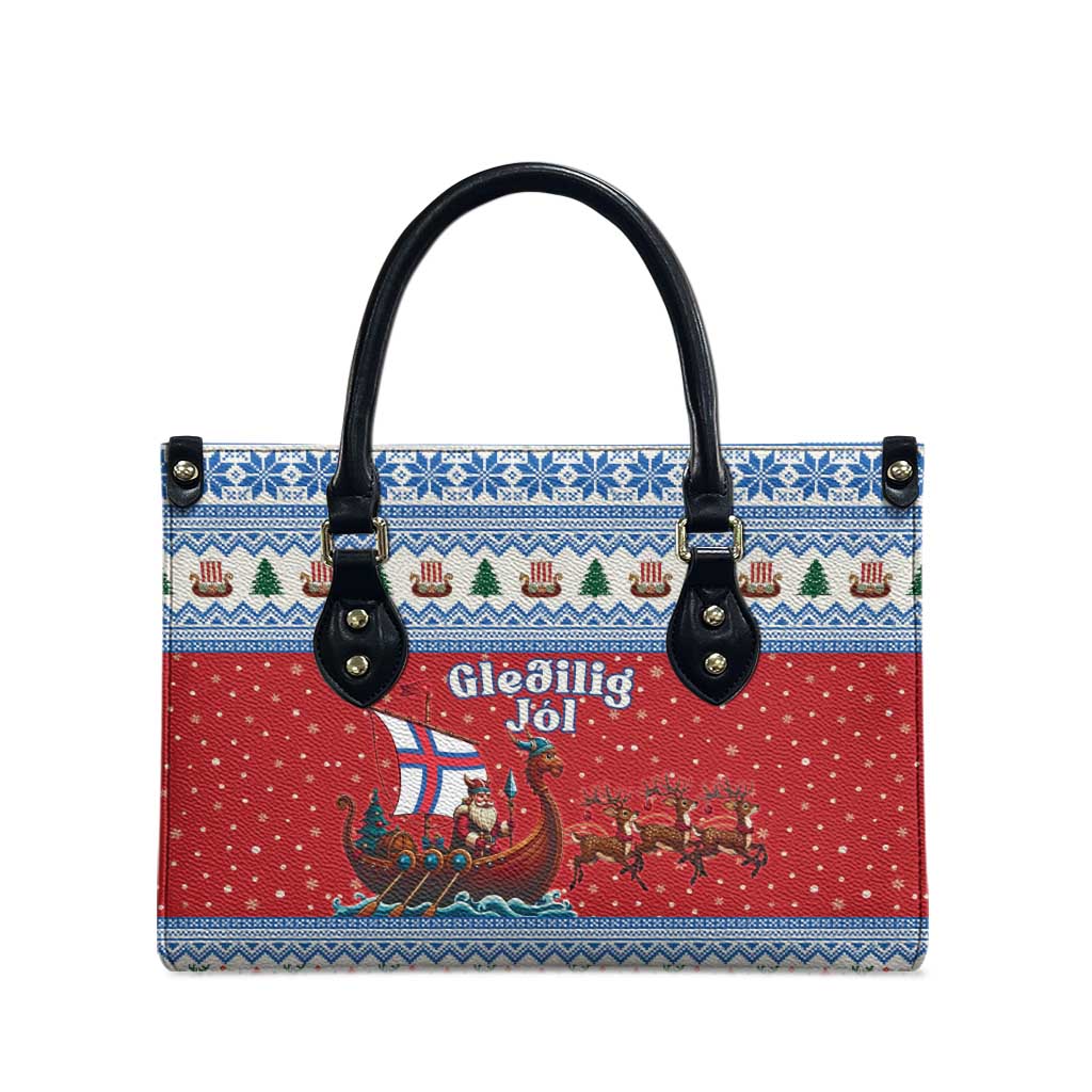 Faroe Islands Viking Santa Christmas Leather Bag Funny Reindeer Norse Xmas - Wonder Print Shop