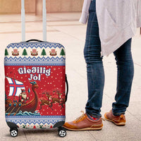 Faroe Islands Viking Santa Christmas Luggage Cover Funny Reindeer Norse Xmas - Wonder Print Shop