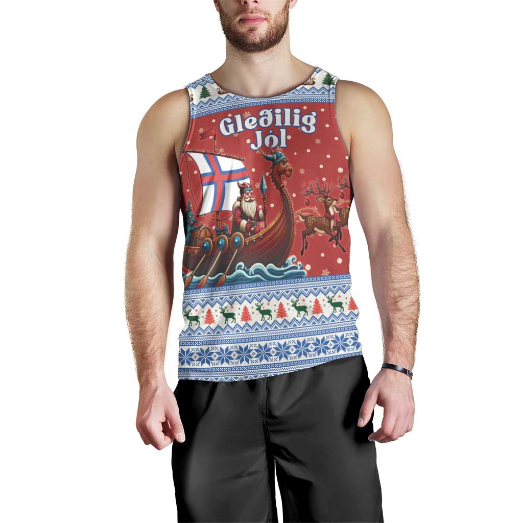 Faroe Islands Viking Santa Christmas Men Tank Top Funny Reindeer Norse Xmas - Wonder Print Shop