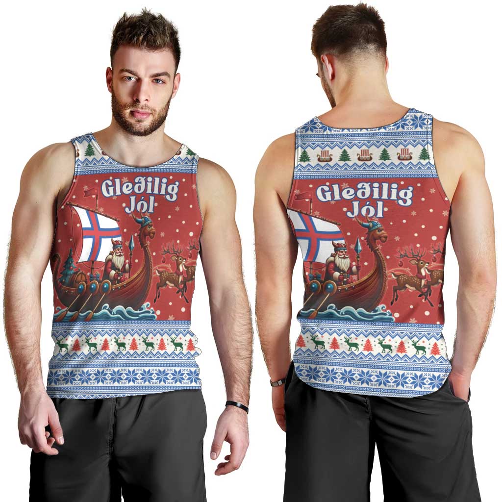 Faroe Islands Viking Santa Christmas Men Tank Top Funny Reindeer Norse Xmas - Wonder Print Shop