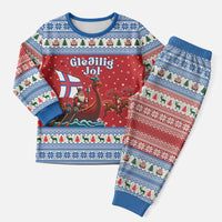 Faroe Islands Viking Santa Christmas Pajama Set Funny Reindeer Norse Xmas - Wonder Print Shop
