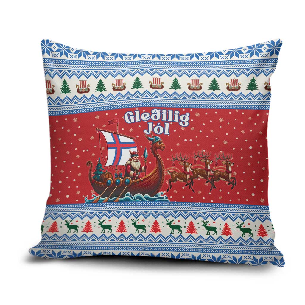Faroe Islands Viking Santa Christmas Pillow Cover Funny Reindeer Norse Xmas - Wonder Print Shop