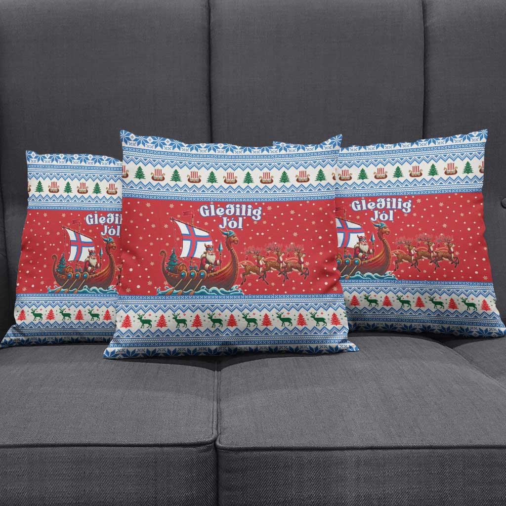 Faroe Islands Viking Santa Christmas Pillow Cover Funny Reindeer Norse Xmas - Wonder Print Shop