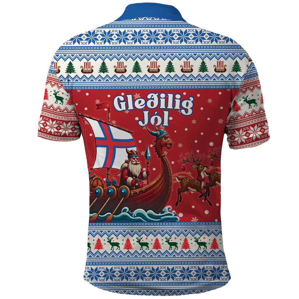 Faroe Islands Viking Santa Christmas Polo Shirt Funny Reindeer Norse Xmas - Wonder Print Shop